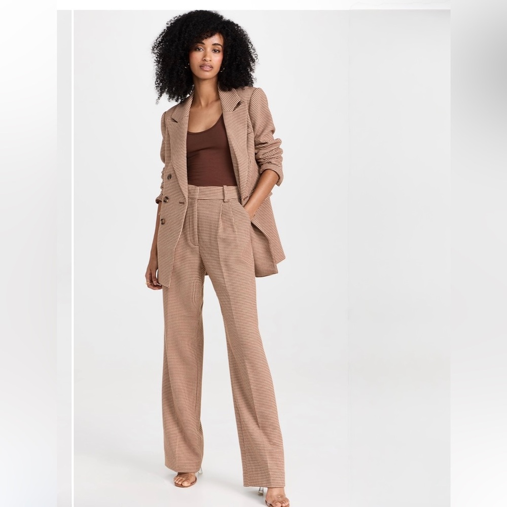 Favorite Daughter
The Favorite Pants High Waist Wide-Leg Women Tan Houndstooth 2